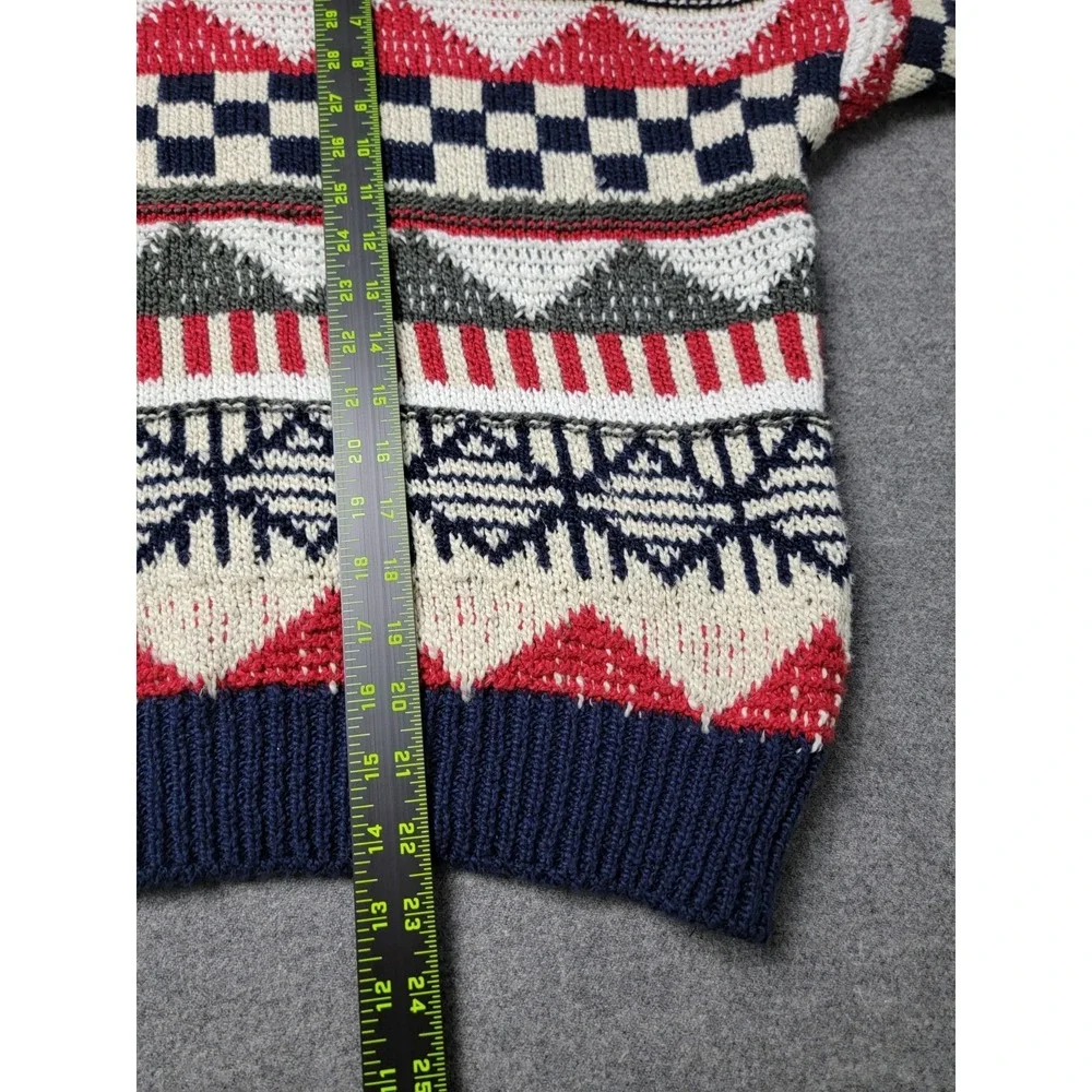 Gaeltarra Ireland Men's Sweater‎ Size L Linen Cotton Knit Geometric Pattern